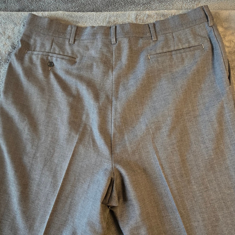 Vintage Reed‎ St James Gray Pleated Dress Pants Men 36x30 Dacron Polyester Blend - Picture 3 of 11